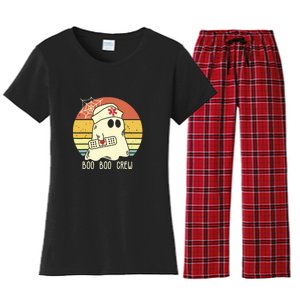 Boo Boo Crew Nurse Shirts Halloween Women's Flannel Pajama Set