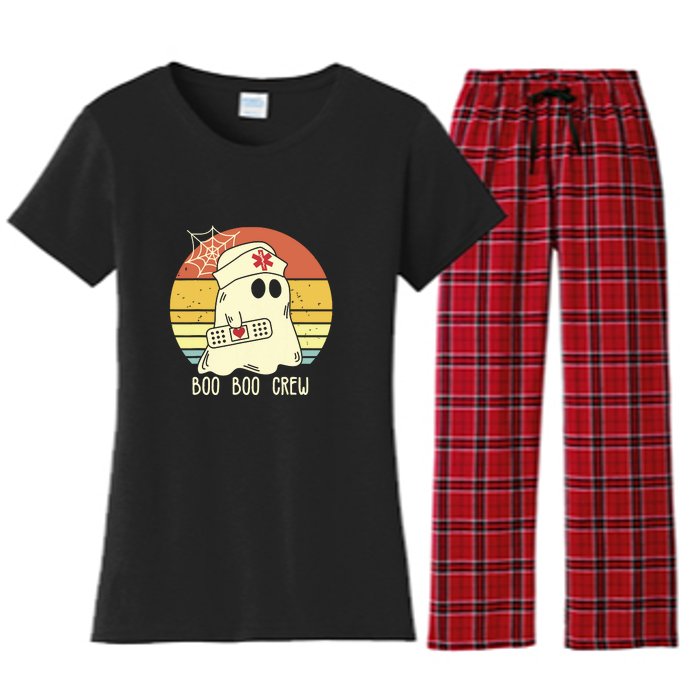 Boo Boo Crew Nurse Shirts Halloween Women's Flannel Pajama Set