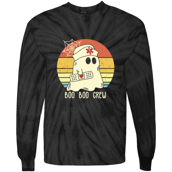 Boo Boo Crew Nurse Shirts Halloween Tie-Dye Long Sleeve Shirt