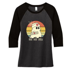 Boo Boo Crew Nurse Shirts Halloween Women's Tri-Blend 3/4-Sleeve Raglan Shirt