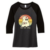 Boo Boo Crew Nurse Shirts Halloween Women's Tri-Blend 3/4-Sleeve Raglan Shirt