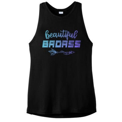 Beautiful Badass | Country Girl Gift | Empowered Wo Ladies PosiCharge Tri-Blend Wicking Tank