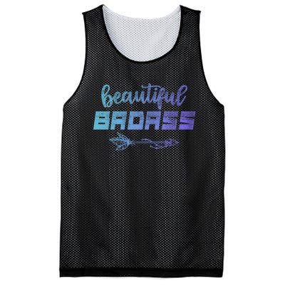 Beautiful Badass | Country Girl Gift | Empowered Wo Mesh Reversible Basketball Jersey Tank