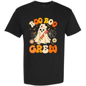 Boo Boo Crew Funny Ghost Nurse Retro Halloween Nursing Rn Garment-Dyed Heavyweight T-Shirt