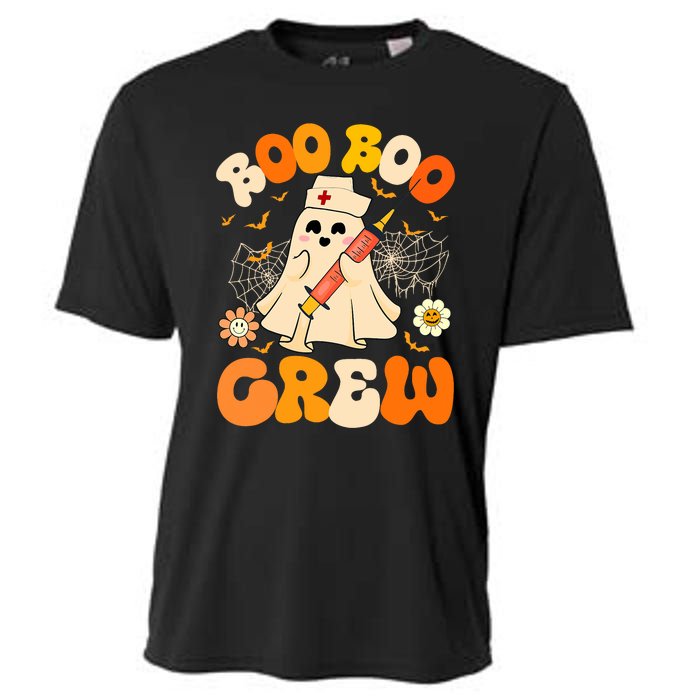 Boo Boo Crew Funny Ghost Nurse Retro Halloween Nursing Rn Cooling Performance Crew T-Shirt