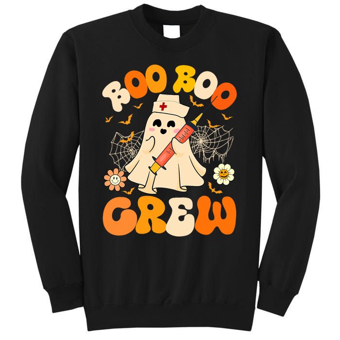 Boo Boo Crew Funny Ghost Nurse Retro Halloween Nursing Rn Sweatshirt