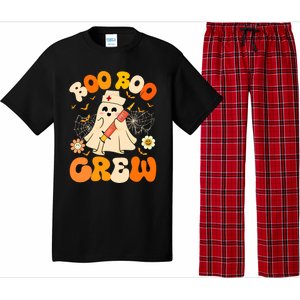 Boo Boo Crew Funny Ghost Nurse Retro Halloween Nursing Rn Pajama Set