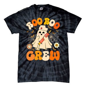 Boo Boo Crew Funny Ghost Nurse Retro Halloween Nursing Rn Tie-Dye T-Shirt