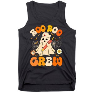 Boo Boo Crew Funny Ghost Nurse Retro Halloween Nursing Rn Tank Top