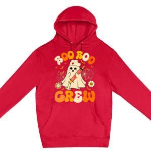 Boo Boo Crew Funny Ghost Nurse Retro Halloween Nursing Rn Premium Pullover Hoodie