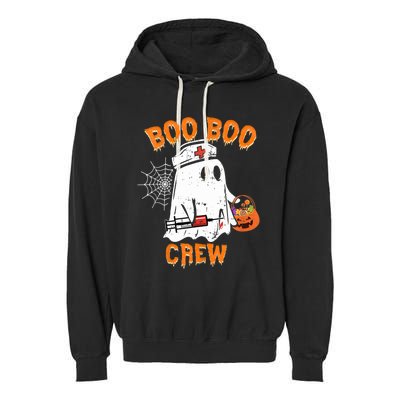 Boo Boo Crew Cute Nurse Halloween Costume Ghost Gift Garment-Dyed Fleece Hoodie