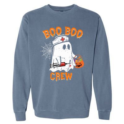 Boo Boo Crew Cute Nurse Halloween Costume Ghost Gift Garment-Dyed Sweatshirt