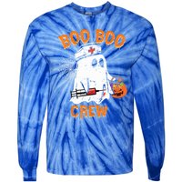 Boo Boo Crew Cute Nurse Halloween Costume Ghost Gift Tie-Dye Long Sleeve Shirt