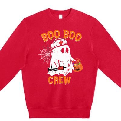 Boo Boo Crew Cute Nurse Halloween Costume Ghost Gift Premium Crewneck Sweatshirt