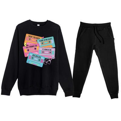 Boy Band Cassette Tape 90s Music Premium Crewneck Sweatsuit Set