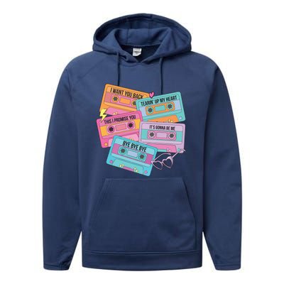 Boy Band Cassette Tape 90s Music Performance Fleece Hoodie