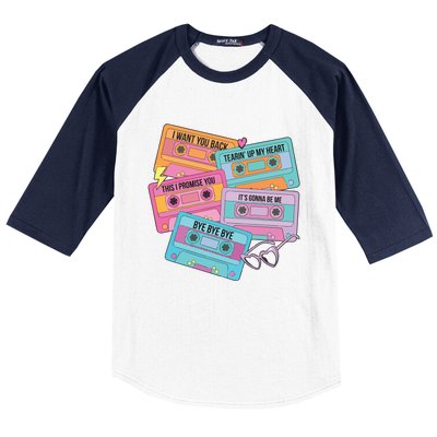 Boy Band Cassette Tape 90s Music Baseball Sleeve Shirt