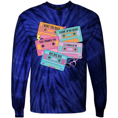 Boy Band Cassette Tape 90s Music Tie-Dye Long Sleeve Shirt