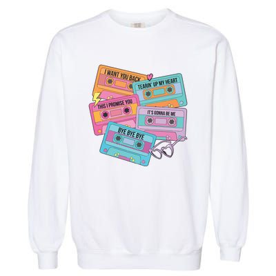 Boy Band Cassette Tape 90s Music Garment-Dyed Sweatshirt