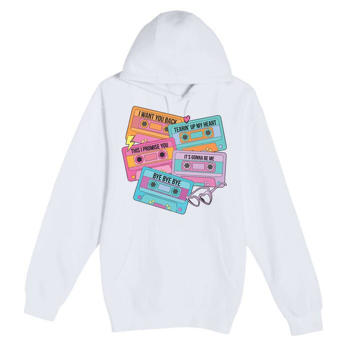 Boy Band Cassette Tape 90s Music Premium Pullover Hoodie