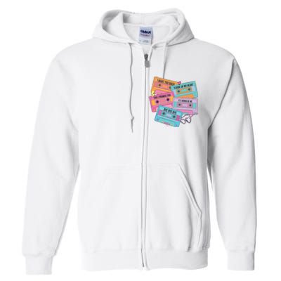 Boy Band Cassette Tape 90s Music Full Zip Hoodie