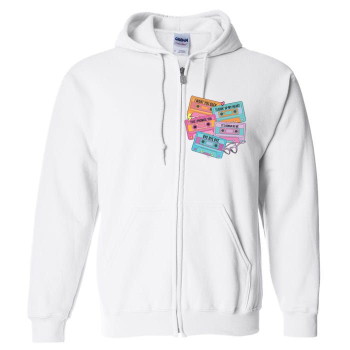 Boy Band Cassette Tape 90s Music Full Zip Hoodie