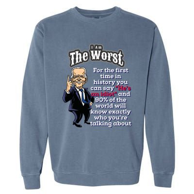 Biden Bicycle Crash Bike Wreck Usa Ridin With Biden Falling Great Gift Garment-Dyed Sweatshirt