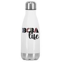 Bcba Board Certified Behavior Analyst Retro Leopard Rainbow Stainless Steel Insulated Water Bottle