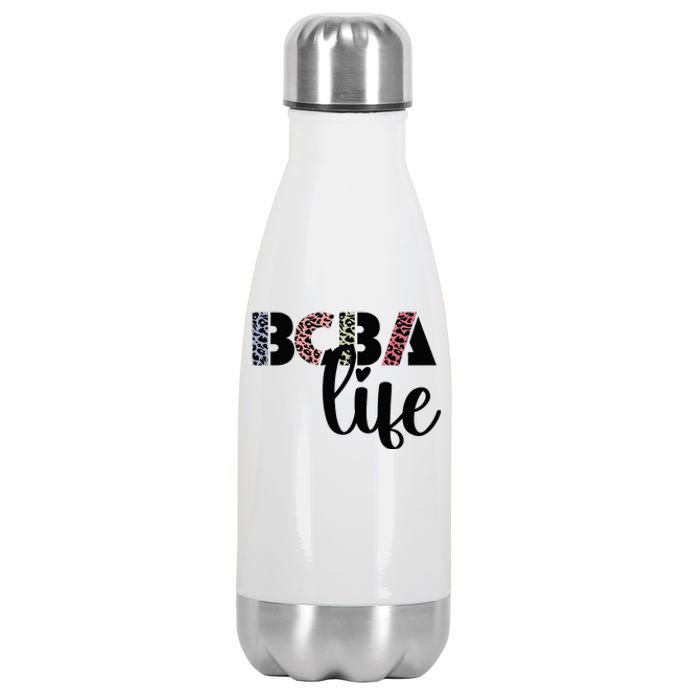 Bcba Board Certified Behavior Analyst Retro Leopard Rainbow Stainless Steel Insulated Water Bottle