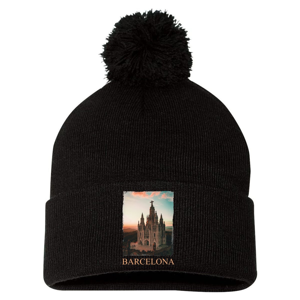 Barcelona Barcelona City Barcelona Gift Pom Pom 12in Knit Beanie