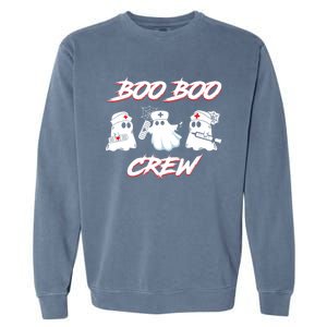 Boo Boo Crew Funny Nurse Halloween Ghost Costume Funny Gift Garment-Dyed Sweatshirt