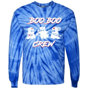 Boo Boo Crew Funny Nurse Halloween Ghost Costume Funny Gift Tie-Dye Long Sleeve Shirt