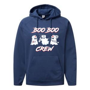 Boo Boo Crew Funny Nurse Halloween Ghost Costume Funny Gift Performance Fleece Hoodie