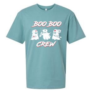 Boo Boo Crew Funny Nurse Halloween Ghost Costume Funny Gift Sueded Cloud Jersey T-Shirt