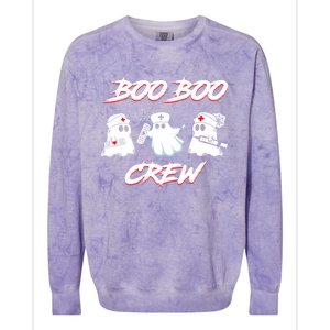 Boo Boo Crew Funny Nurse Halloween Ghost Costume Gift Colorblast Crewneck Sweatshirt