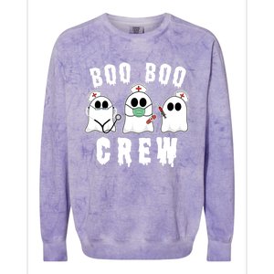 Boo Boo Crew Funny Nurse Halloween Ghost Costume Meaningful Gift Colorblast Crewneck Sweatshirt