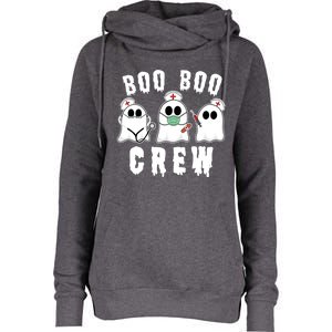 Boo Boo Crew Funny Nurse Halloween Ghost Costume Meaningful Gift Womens Funnel Neck Pullover Hood