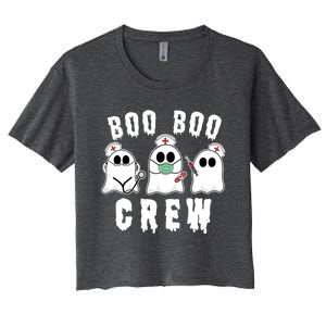 Boo Boo Crew Funny Nurse Halloween Ghost Costume Meaningful Gift Women's Crop Top Tee