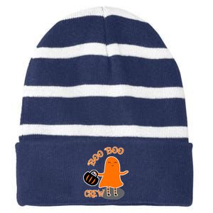 Boo Boo Crew Halloween Striped Beanie with Solid Band