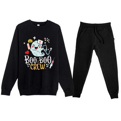 Boo Boo Crew Doctor Halloween Costume Nurse Ghost Cute Gift Premium Crewneck Sweatsuit Set