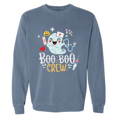 Boo Boo Crew Doctor Halloween Costume Nurse Ghost Cute Gift Garment-Dyed Sweatshirt