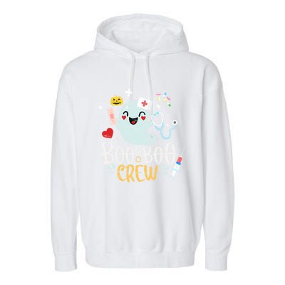 Boo Boo Crew Doctor Halloween Costume Nurse Ghost Cute Gift Garment-Dyed Fleece Hoodie