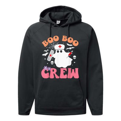 boo boo crew quote nurse cool halloween nurse costume Performance Fleece Hoodie