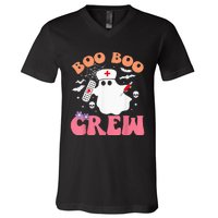 boo boo crew quote nurse cool halloween nurse costume V-Neck T-Shirt