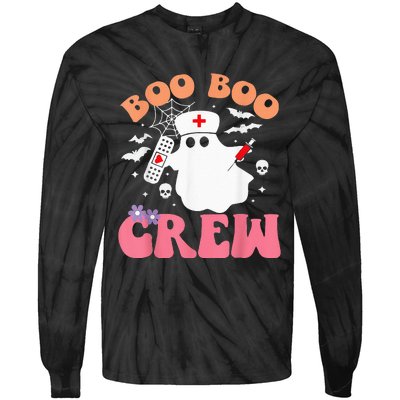 boo boo crew quote nurse cool halloween nurse costume Tie-Dye Long Sleeve Shirt