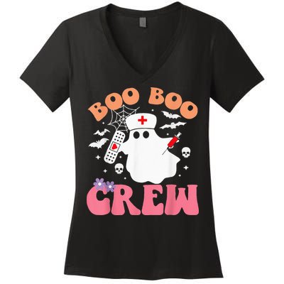 boo boo crew quote nurse cool halloween nurse costume Women's V-Neck T-Shirt