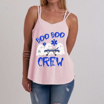 Boo Boo Crew Funny Ghost Emt Ems Paramedic Nurse Halloween Sweat Women's Strappy Tank