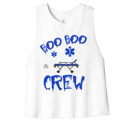 Boo Boo Crew Funny Ghost Emt Ems Paramedic Nurse Halloween Sweat Women's Racerback Cropped Tank