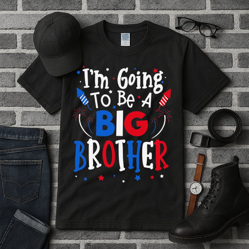 Big Brother Cute 4th of July Pregnancy announcement Gift Tall T-Shirt