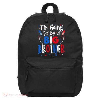 Big Brother Cute 4th of July Pregnancy announcement Gift 16 in Basic Backpack